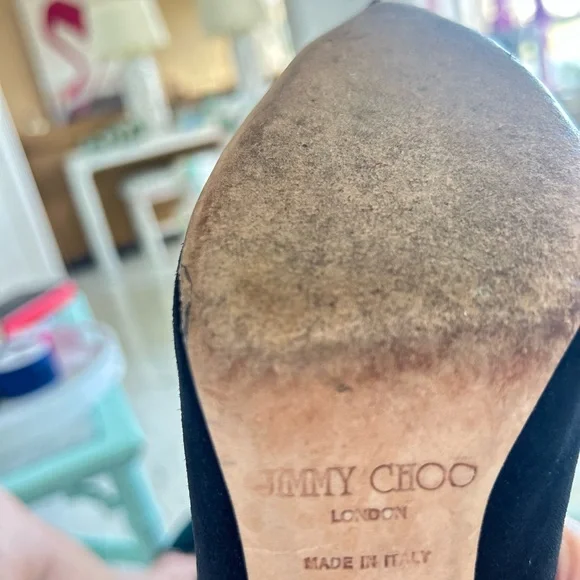 Jimmy Choo Black Suede Heels - Picture 6 of 8